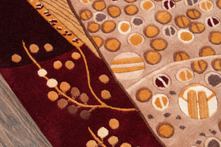 Momeni New Wave NW-01 Willow Burgundy Area Rug Closeup