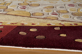 Momeni New Wave NW-01 Willow Burgundy Area Rug Closeup