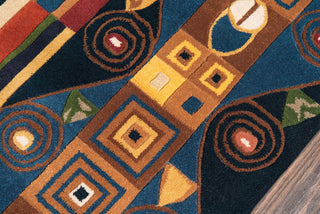 Momeni New Wave NW-02 Ziggy Blue Area Rug Closeup