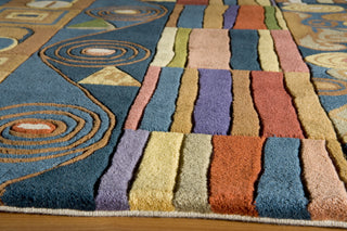 Momeni New Wave NW-02 Ziggy Blue Area Rug Closeup Feature