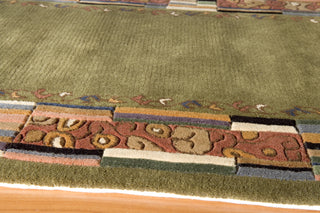 Momeni New Wave NW-03 Olive Green Area Rug Closeup