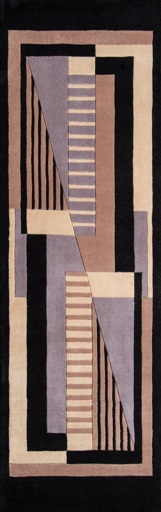 Momeni New Wave NW-06 Contempo Black Area Rug Closeup