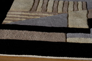 Momeni New Wave NW-06 Contempo Black Area Rug Closeup