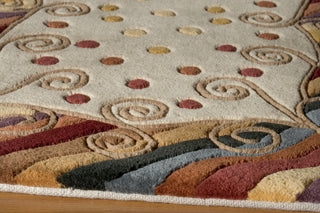 Momeni New Wave NW-12 Frames Beige Area Rug Closeup