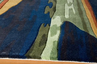 Momeni New Wave NW-13 Gabbeh Navy Area Rug Closeup