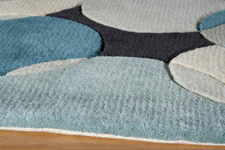 Momeni New Wave NW-37 Teal Area Rug Corner Shot