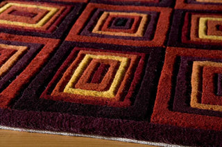 Momeni New Wave NW-53 Red Area Rug Corner Shot