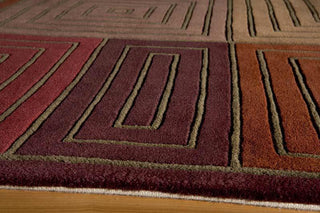 Momeni New Wave NW-67 Wine Area Rug Corner Shot