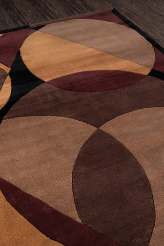 Momeni New Wave NW-78 Brown Area Rug Corner Shot