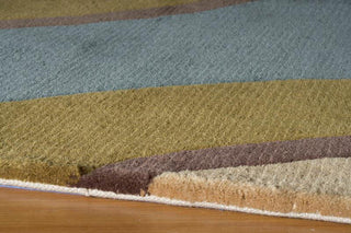 Momeni New Wave NW-80 Teal Area Rug Corner Shot