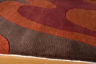 Momeni New Wave NW-81 Rust Area Rug Corner Shot