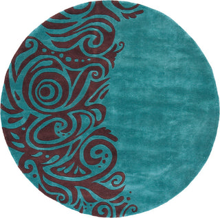 Momeni New Wave NW-88 Turquoise Area Rug Room Scene