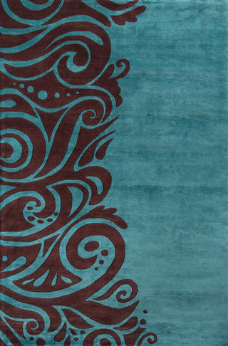 Momeni New Wave NW-88 Turquoise Area Rug main image