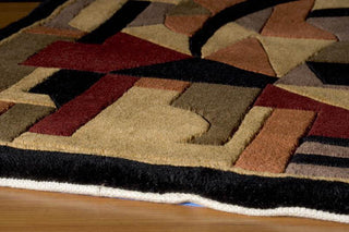 Momeni New Wave NW108 Pomegranate Area Rug Corner Shot