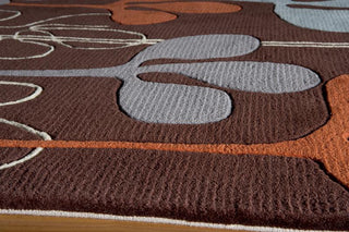 Momeni New Wave NW125 Chocolate Area Rug Corner Shot