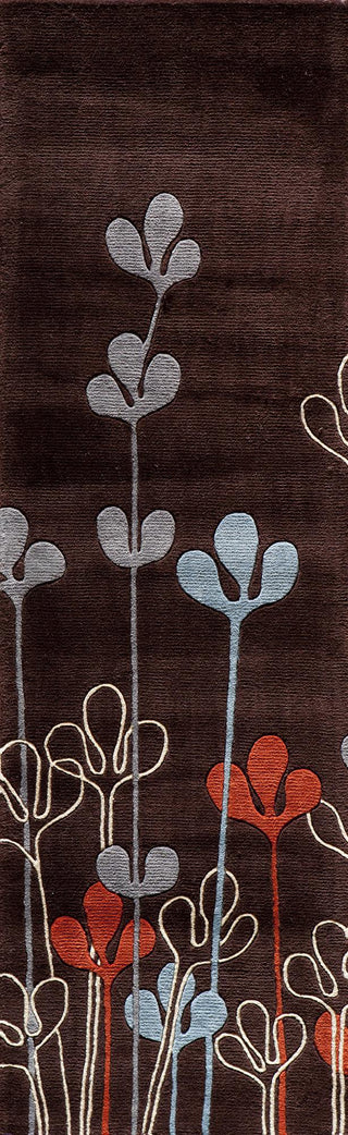 Momeni New Wave NW125 Chocolate Area Rug Close Up