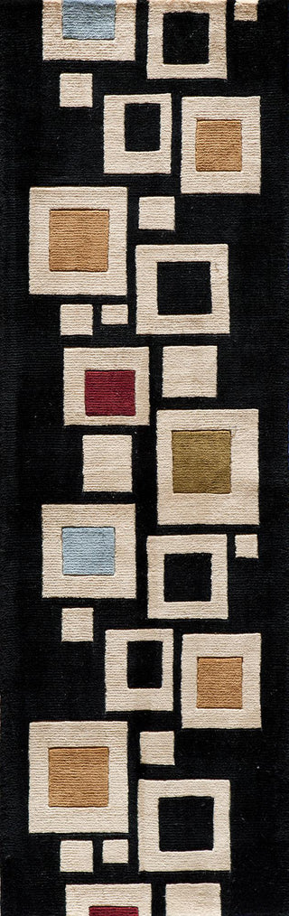 Momeni New Wave NW126 Black Area Rug Close Up