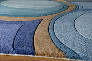 Momeni New Wave NW133 Blue Area Rug Closeup