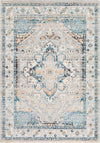 Surya Notting Hill NHL-2310 Light Gray Teal Pale Blue Charcoal Burnt Orange Peach Beige White Area Rug main image