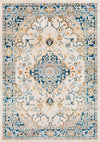 Surya Notting Hill NHL-2311 Teal Pale Blue Burnt Orange Peach Light Gray Beige White Area Rug main image