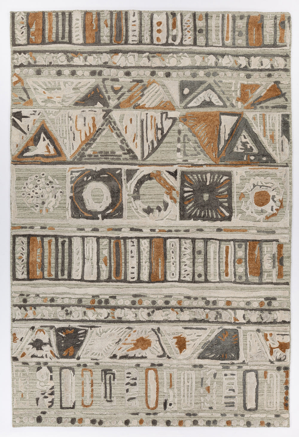Chandra Nimah NIM-46504 White Black Brown Area Rug