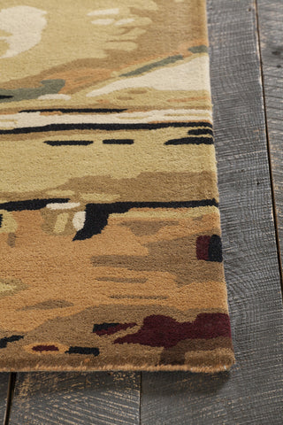 Chandra Nirvana NIR-6600 Blue/Green/Beige/Gold/Burgundy Area Rug Corner Shot