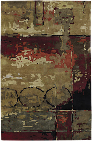 Chandra Nirvana NIR-6601 Burgundy/Grey/Green/Tan/Black Area Rug main image