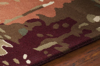 Chandra Nirvana NIR-6601 Burgundy/Grey/Green/Tan/Black Area Rug Detail