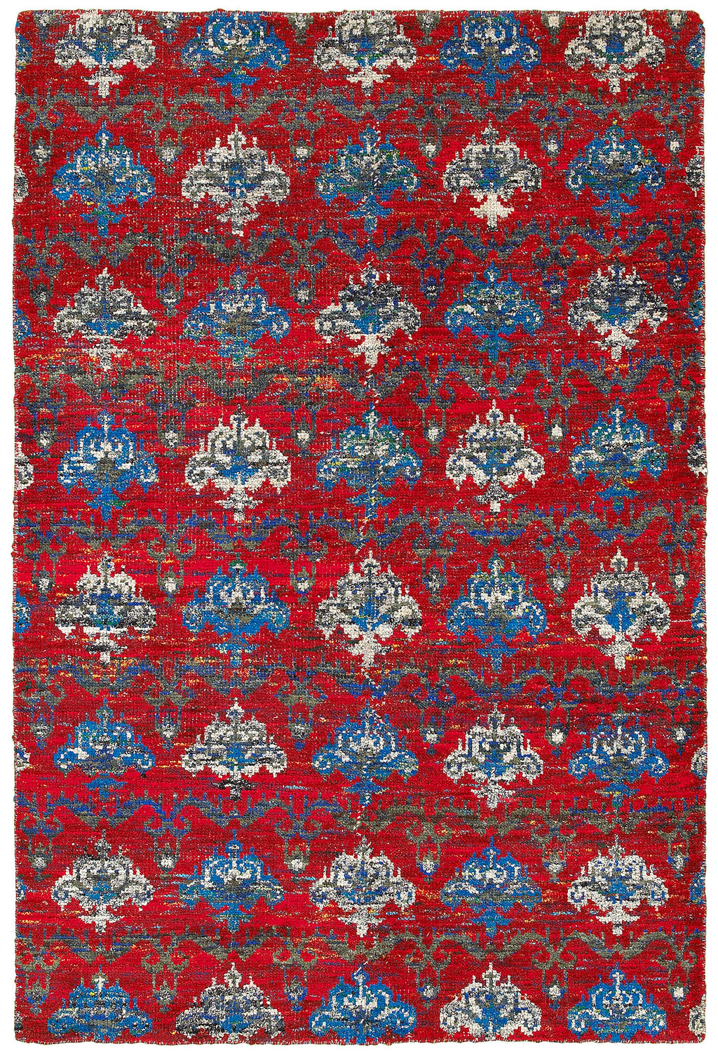 LR Resources Nisha 04403 Red Multi Hand Knotted Area Rug 4' X 6'