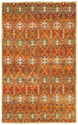 LR Resources Nisha 04405 Rust Hand Knotted Area Rug 10' X 14'