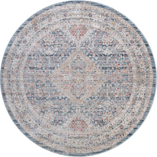 Unique Loom Noble T-NOBL1 Blue Area Rug Round Top-down Image