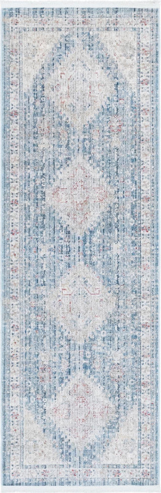 Unique Loom Noble T-NOBL1 Blue Area Rug Runner Top-down Image