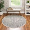 Unique Loom Noble T-NOBL1 Gray Area Rug Round Lifestyle Image
