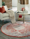 Unique Loom Noble T-NOBL1 Red Area Rug Round Lifestyle Image