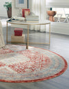 Unique Loom Noble T-NOBL1 Red Area Rug Round Lifestyle Image