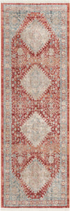 Unique Loom Noble T-NOBL1 Red Area Rug Runner Top-down Image