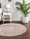 Unique Loom Noble T-NOBL1 Rust Red Area Rug Round Lifestyle Image