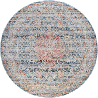 Unique Loom Noble T-NOBL2 Blue Area Rug Round Top-down Image