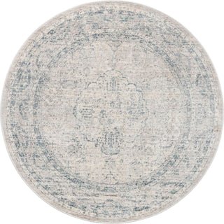 Unique Loom Noble T-NOBL2 Ivory Area Rug Round Top-down Image