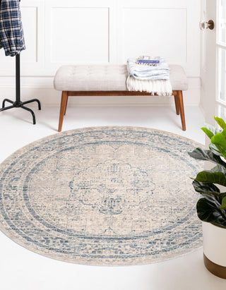 Unique Loom Noble T-NOBL2 Ivory Area Rug Round Lifestyle Image