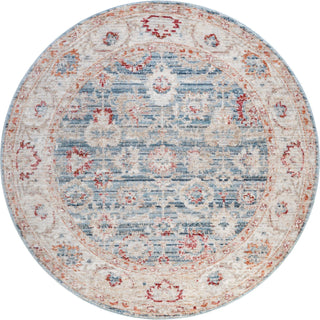 Unique Loom Noble T-NOBL4 Blue Area Rug Round Lifestyle Image