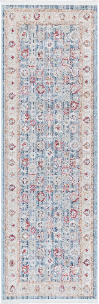 Unique Loom Noble T-NOBL4 Blue Area Rug Runner Top-down Image