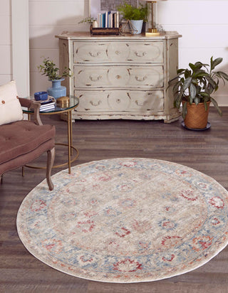 Unique Loom Noble T-NOBL4 Ivory Area Rug Round Lifestyle Image