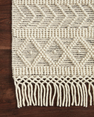 Loloi II Noelle NOE-02 Ivory/Black Area Rug Corner 