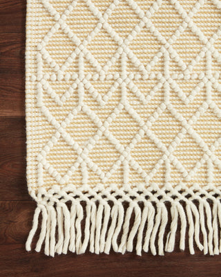 Loloi II Noelle NOE-06 Ivory/Gold Area Rug Corner On Wood