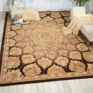 Nourison 2000 2318 Brown Area Rug Room Scene Featured