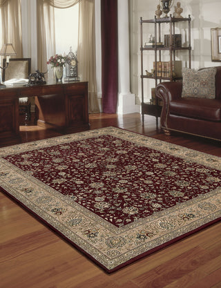 Nourison 2000 2107 Burgundy Area Rug 8' X 10' Living Space Shot Feature