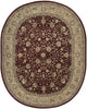 Nourison 2000 2107 Burgundy Area Rug 8' X 10' Oval Shot