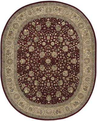 Nourison 2000 2107 Burgundy Area Rug 8' X 10' Oval Shot