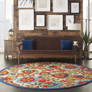 Nourison Aloha ALH17 Multicolor Area Rug Round Room Image